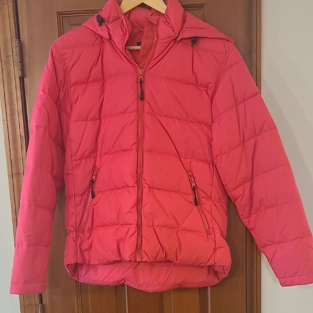 Lands' End Women's Pink Puffer Jacket Sz M